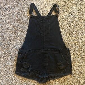 American Eagle - Black Denim Overalls